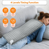 Electric Heating Pad for Back, Neck & Shoulder – 9 Heat Settings, 4 Timer Modes, Washable