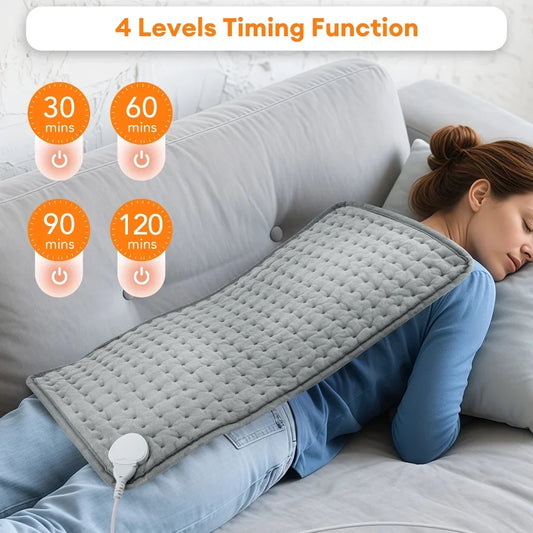 Electric Heating Pad for Back, Neck & Shoulder – 9 Heat Settings, 4 Timer Modes, Washable