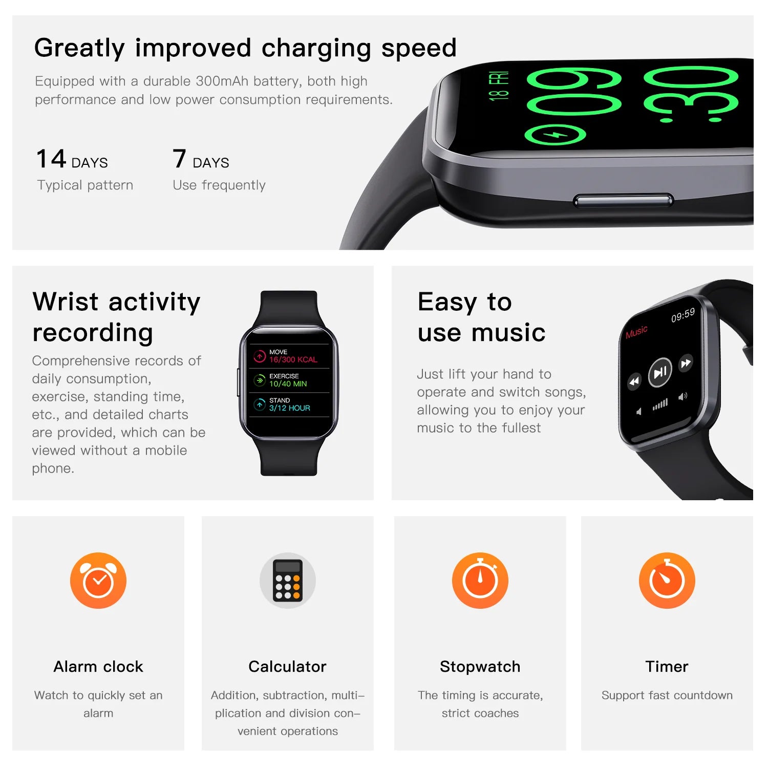 Smart Watches for Women Men 1.69" HD Screen Health Monitor 25 Sports Waterproof For  iOS/Android