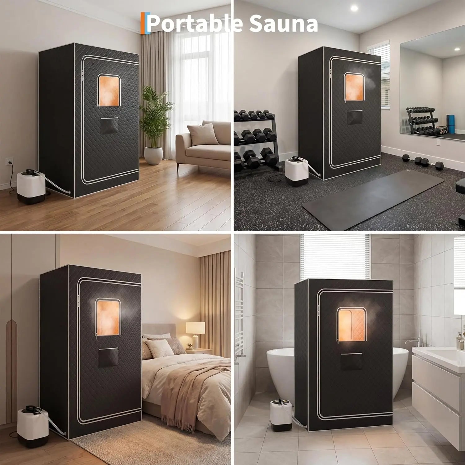Portable 2-Person Steam Sauna Box 47x32x63in | 1500W 4L Steamer, 99-Min Timer for Home Spa