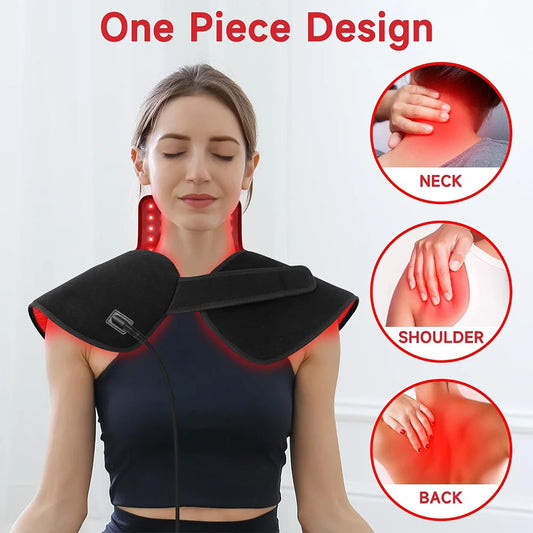 Wearable Red Light Therapy Wrap for Neck, Shoulder & Back | 288 LEDs 660nm & 850nm