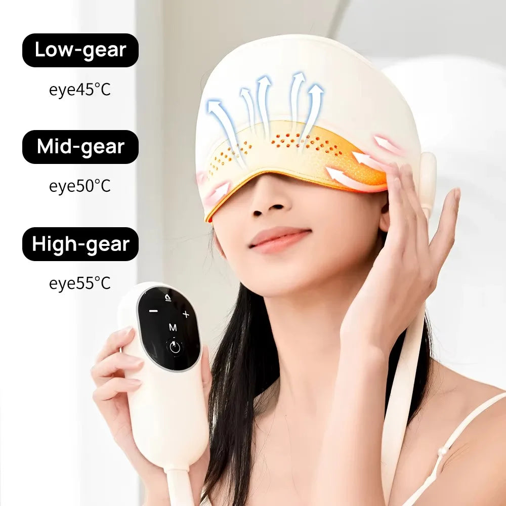 women using head massager with heat