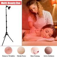54W LED Red Light Therapy Lamp 660nm & 850nm | 18-Chip Dual Wavelength with Floor Stand