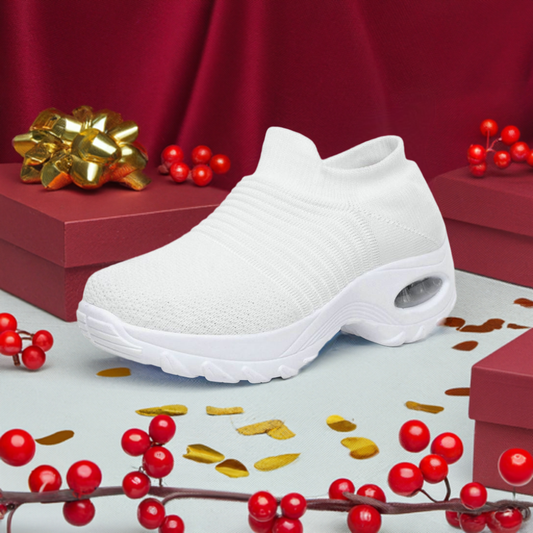 Women's Running Shoes Sock Sneakers Mesh Slip On Air Cushion Design Lightweight Breathable Casual Shoes