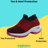 Women's Running Shoes Sock Sneakers Mesh Slip On Air Cushion Design Lightweight Breathable Casual Shoes
