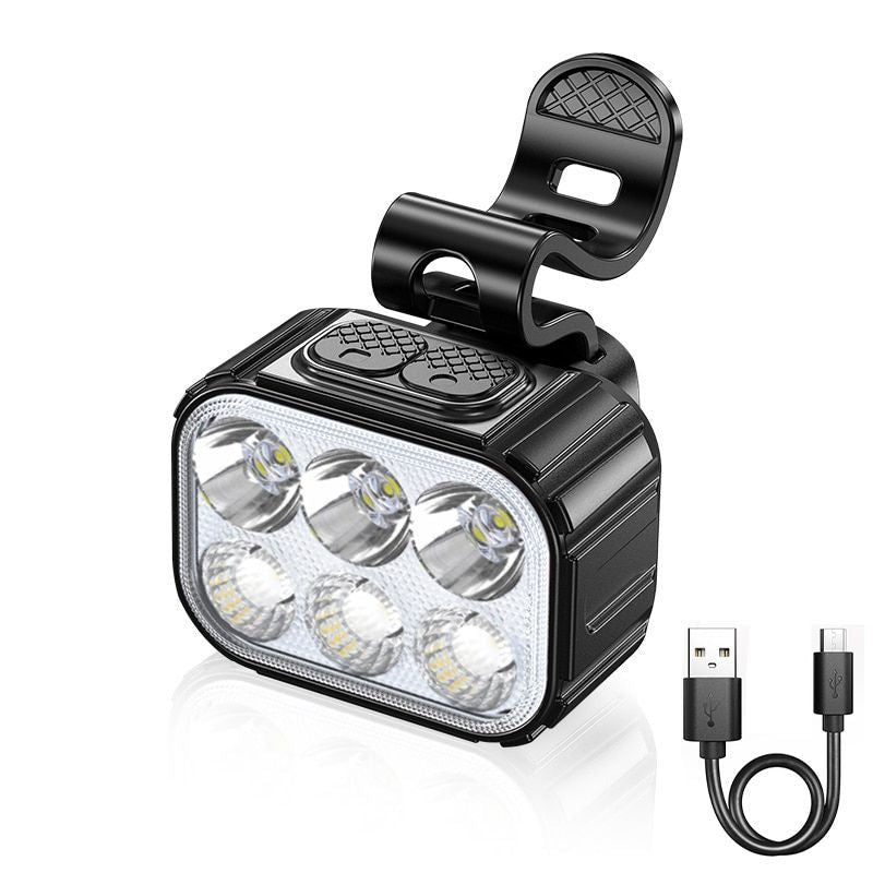 6 Leds Bright Bike Light Rechargeable 1100mAh Battery Waterproof With 12 mode Head light and 8 mode Tail Light