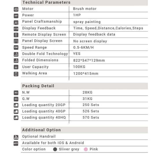 Ultra Slim Foldable Treadmill 0.5 to 4MPH Walking Pad With Remote And APP Control