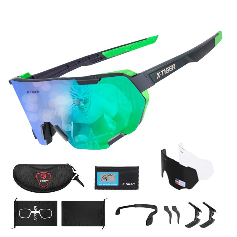 Photochromic Polarized Cycling Sunglasses with Inner Frame for Prescription Lenses