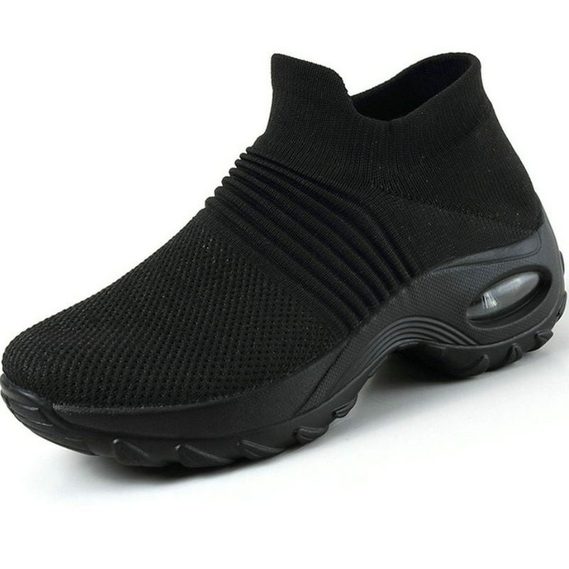 Women's Running Shoes Sock Sneakers Mesh Slip On Air Cushion Design Lightweight Breathable Casual Shoes