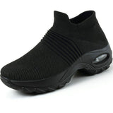 Women's Running Shoes Sock Sneakers Mesh Slip On Air Cushion Design Lightweight Breathable Casual Shoes