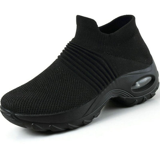 Women's Running Shoes Sock Sneakers Mesh Slip On Air Cushion Design Lightweight Breathable Casual Shoes