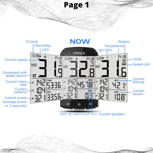 Bike Computer With Heart Rate Sensor 2.9 inch LCD Screen GPS Wireless Odometer Speedometer