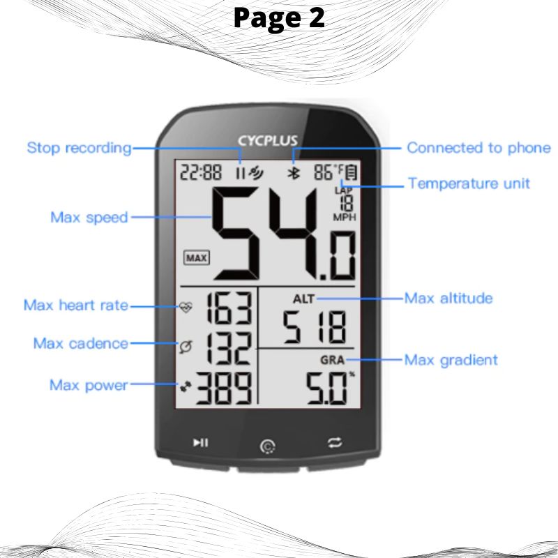 Bike Computer With Heart Rate Sensor 2.9 inch LCD Screen GPS Wireless Odometer Speedometer