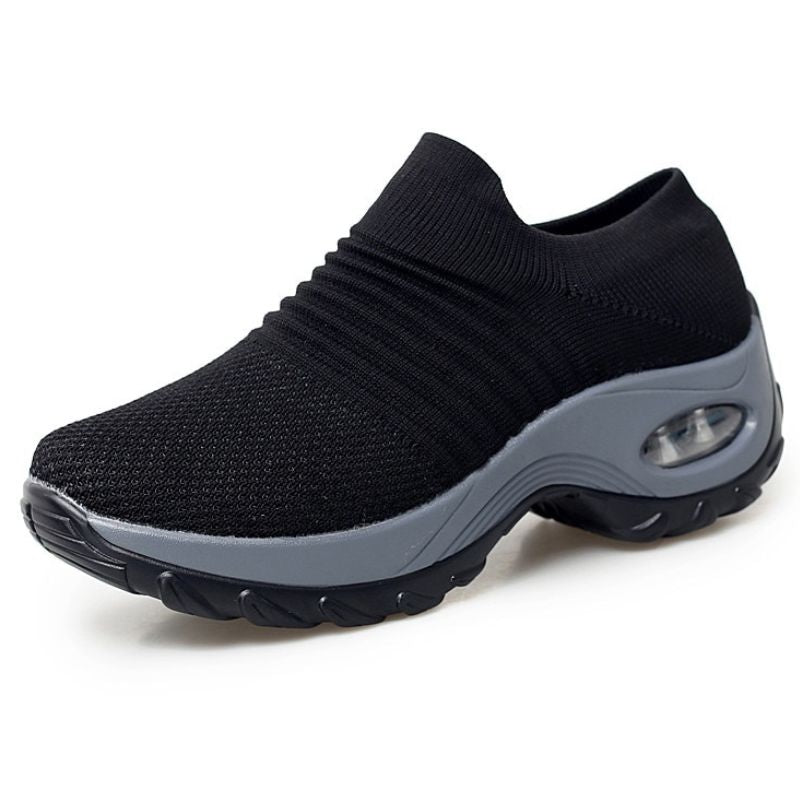 Women's Running Shoes Sock Sneakers Mesh Slip On Air Cushion Design Lightweight Breathable Casual Shoes