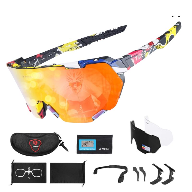 Photochromic Polarized Cycling Sunglasses with Inner Frame for Prescription Lenses