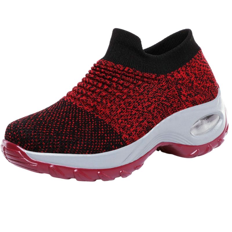 Women's Walking Shoes Sock Sneakers Mesh Slip On Air Cushion Design Lightweight Breathable Casual Shoes