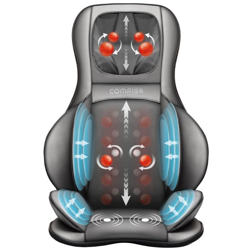 Shiatsu Neck And Back Massager APP Control 2D 3D Kneading Full Back Massager with Heat And Compression Massage Chair Pad for Shoulder Neck Back