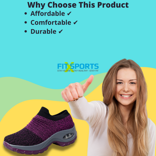 Women's Running Shoes Sock Sneakers Mesh Slip On Air Cushion Design Lightweight Breathable Casual Shoes