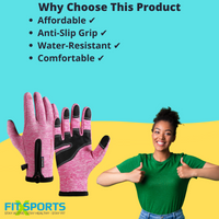 Touch Screen Cycling Gloves Thermal Bike Gloves Windproof Water Resistant Non-Slip Driving Hiking Unisex