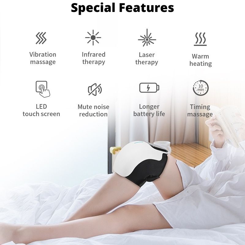 Rechargeable Heated Knee Wrap with Vibration – Adjustable Comfort Fit