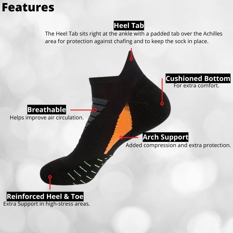 Men's Running Socks Breathable Sport Socks For Running, Hiking, Tennis, Basketball And Other Fitness Activities