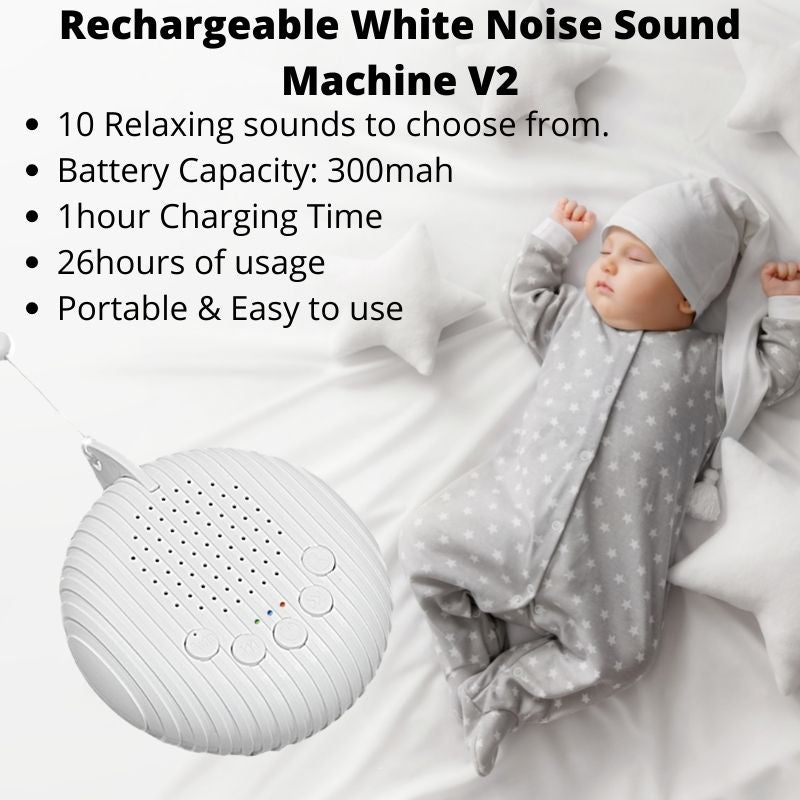 White Noise Machine USB Rechargeable Timed Shutdown Sleep Sound Machine For Sleeping Relaxation for Baby Adult Office Travel