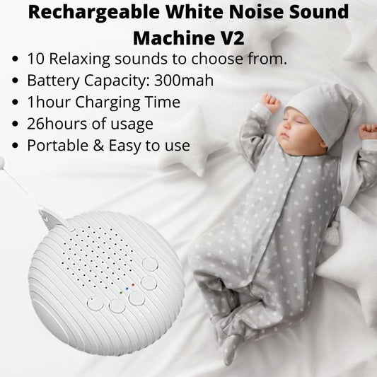 White Noise Machine USB Rechargeable Timed Shutdown Sleep Sound Machine For Sleeping Relaxation for Baby Adult Office Travel