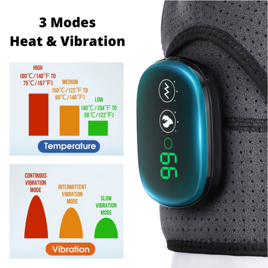 Rechargeable Heated Shoulder Wrap with Vibration – Adjustable Fit