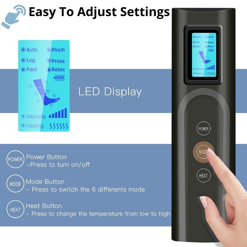 Foot & Leg Massager with Infrared Heating – Rechargeable Compression Massager
