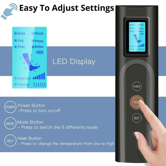 Foot & Leg Massager with Infrared Heating – Rechargeable Compression Massager
