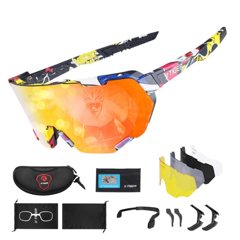 Photochromic Polarized Cycling Sunglasses with Inner Frame for Prescription Lenses