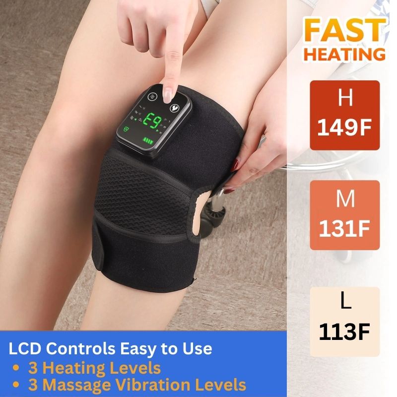 3 In 1 Multi Use Heated Knee Wrap Heated Shoulder Wrap Heated Elbow Wrap with Vibration Massage for Pain Relief