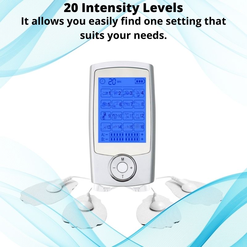 Ten Machine Muscle Stimulator Rechargeable 12 Electrode Pads Electric Pulse Massager for Pain Relief Therapy