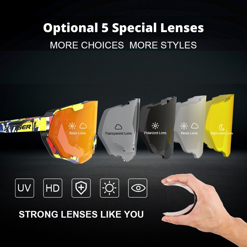 Photochromic Polarized Cycling Sunglasses with Inner Frame for Prescription Lenses