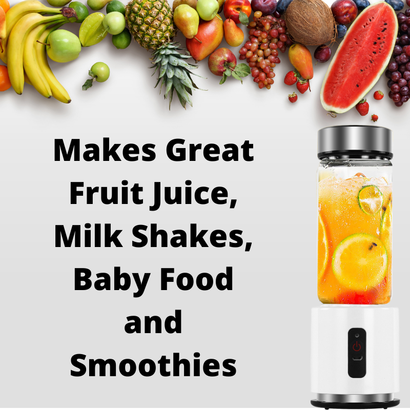 Rechargeable Portable Mini Blender 380ml USB Charge 4000mAh Battery On The Run Personal Mini Juicer for Fruits And Vegetables