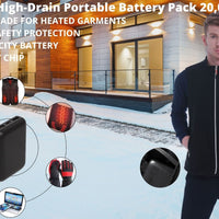 20000mah Battery Pack for Heated Vest 5V 2A Power Bank 2 USB Ports