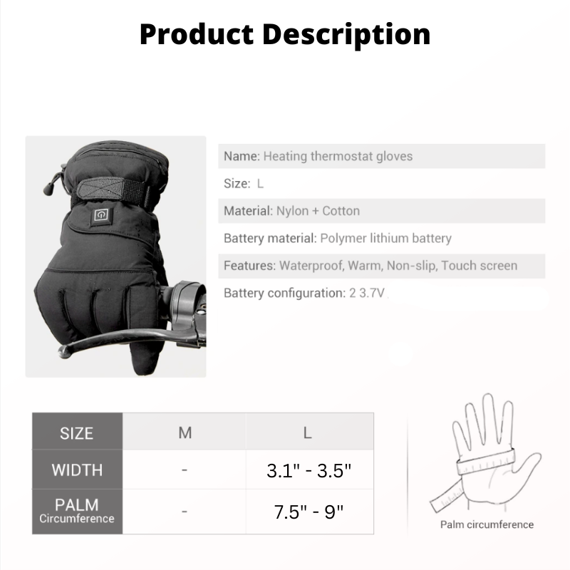 Rechargeable Electric Heated Gloves Thermal Heated Gloves With 2000 MAh Batteries Outdoor Activities Climbing Hiking Cycling Unisex