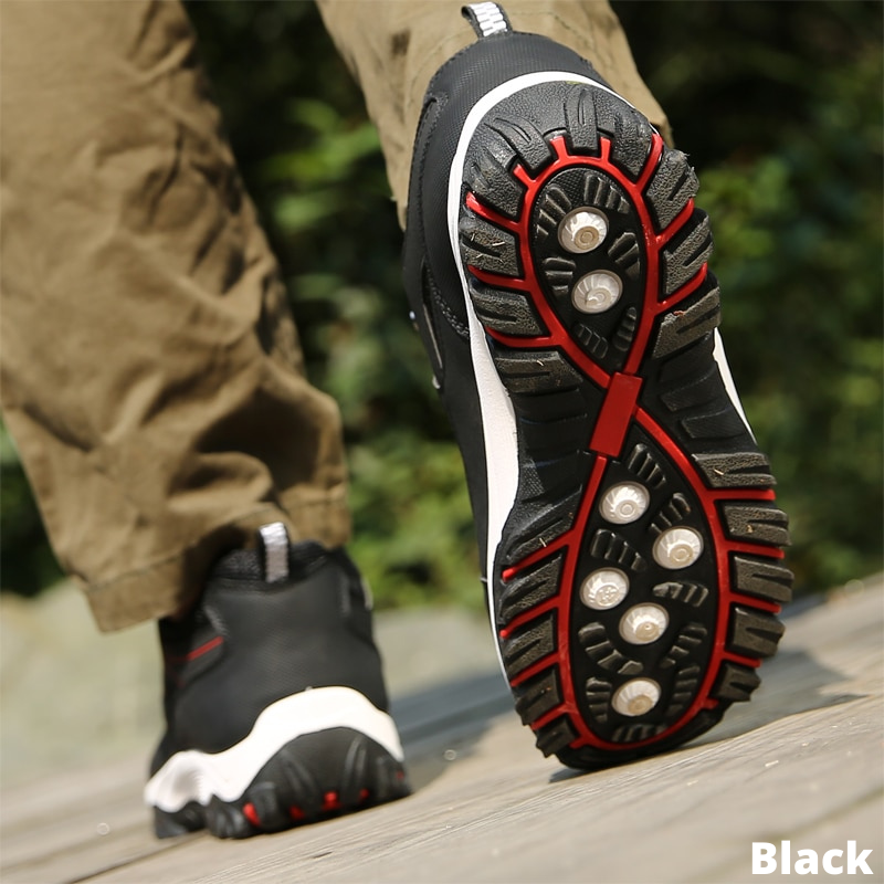 Men's Hiking Shoes Waterproof Leather Low-Top Rubber Out Soles