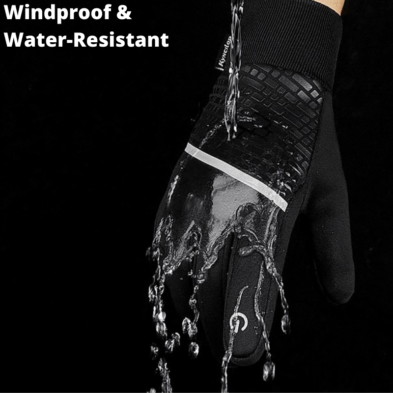 Touch Screen Cycling Gloves Thermal Bike Gloves Windproof Water Resistant Non-Slip Driving Hiking Unisex