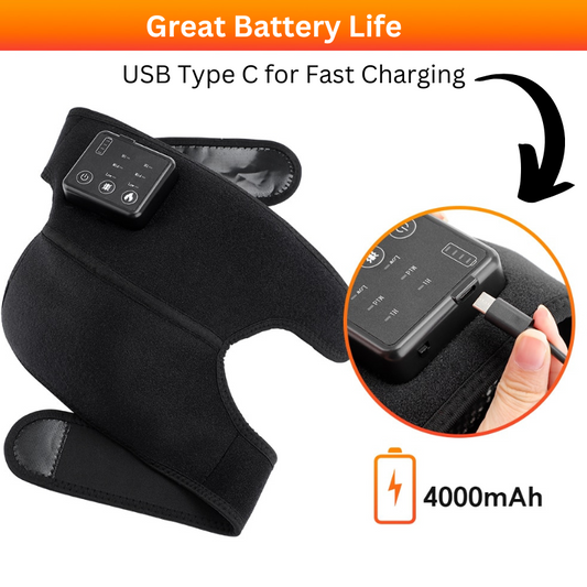 Rechargeable Heated Knee Wrap with Vibration – Adjustable Fit
