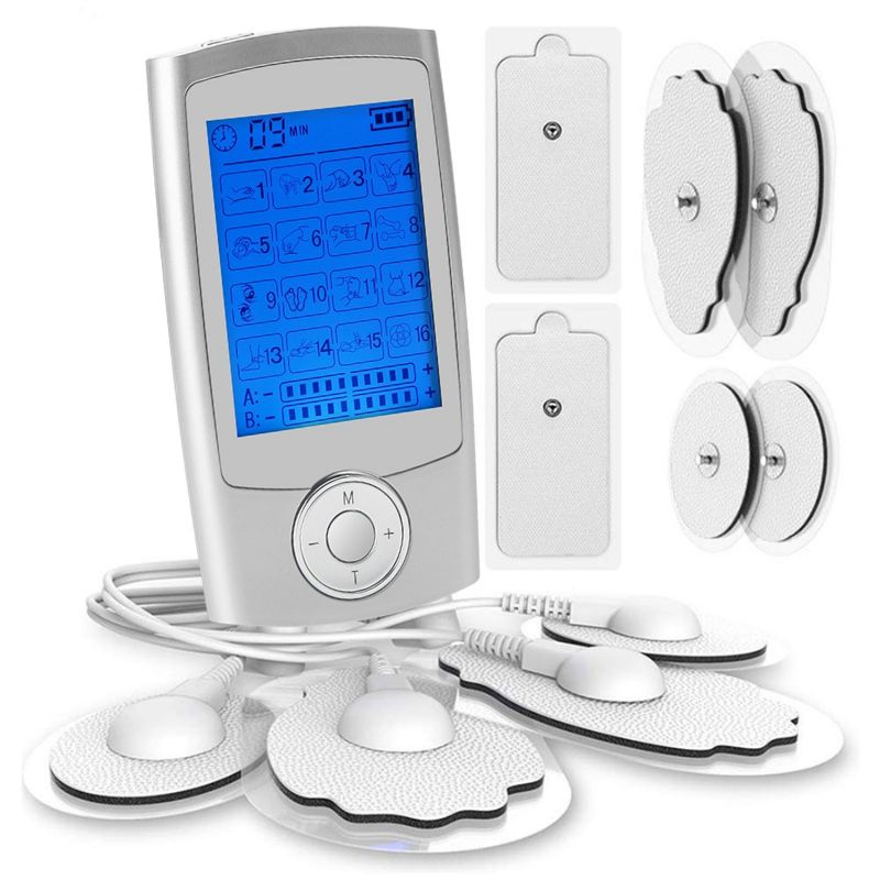 Muscle Stimulator Machine Rechargeable 12 Electrode Pads Electric Pulse Massager for Pain Relief Therapy