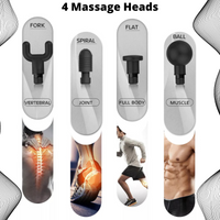 Massage Gun Percussion Gun – 6 Speeds with 4 Interchangeable Heads