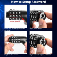 Chain Bike Lock Heavy Duty 4-Digit Combination Bicycle Lock