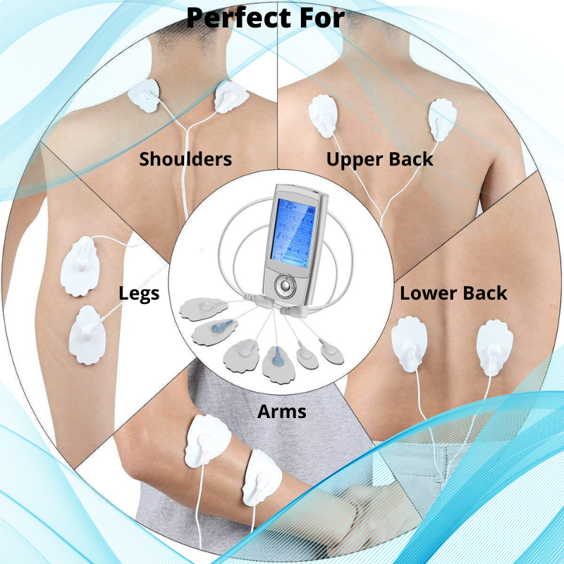 Muscle Stimulator Machine Rechargeable 12 Electrode Pads Electric Pulse Massager for Pain Relief Therapy