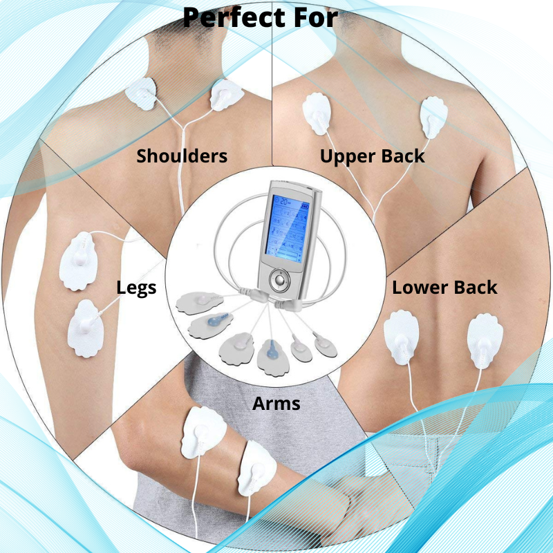 Ten Machine Muscle Stimulator Rechargeable 12 Electrode Pads Electric Pulse Massager for Pain Relief Therapy