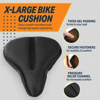 Wide Gel Bike Seat Cover Fits Spin Stationary Bikes