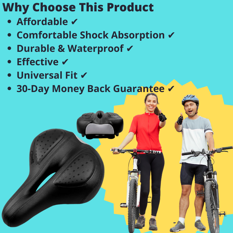 Comfortable Bike Seat with Silica Gel Padding And Memory Foam Universal Fit and Shock Absorbing
