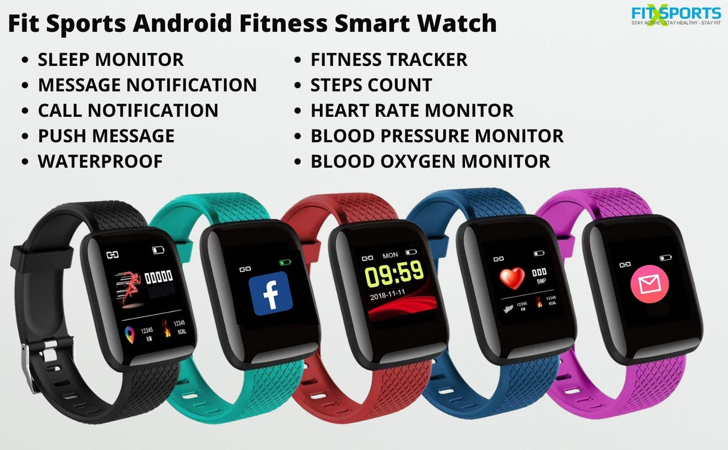Smart Watch Fitness Tracker Waterproof Activity Watch for iOS & Android Unisex