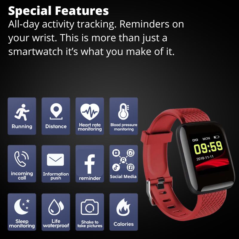 Smart Watch Fitness Tracker Waterproof Activity Watch for iOS & Android Unisex
