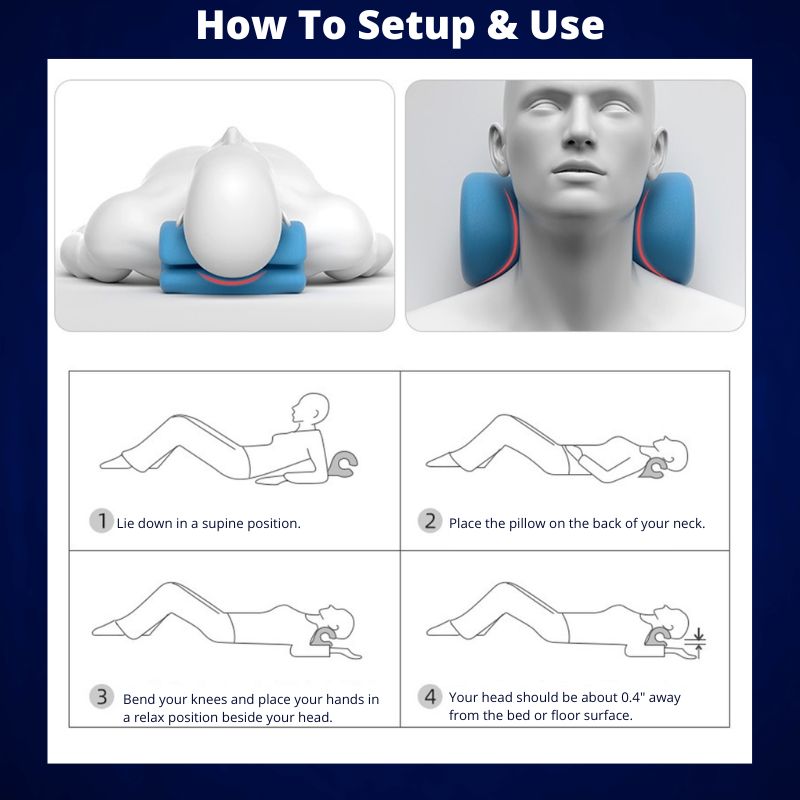 Neck Support Stretcher Pillow for Cervical Comfort & Posture Support